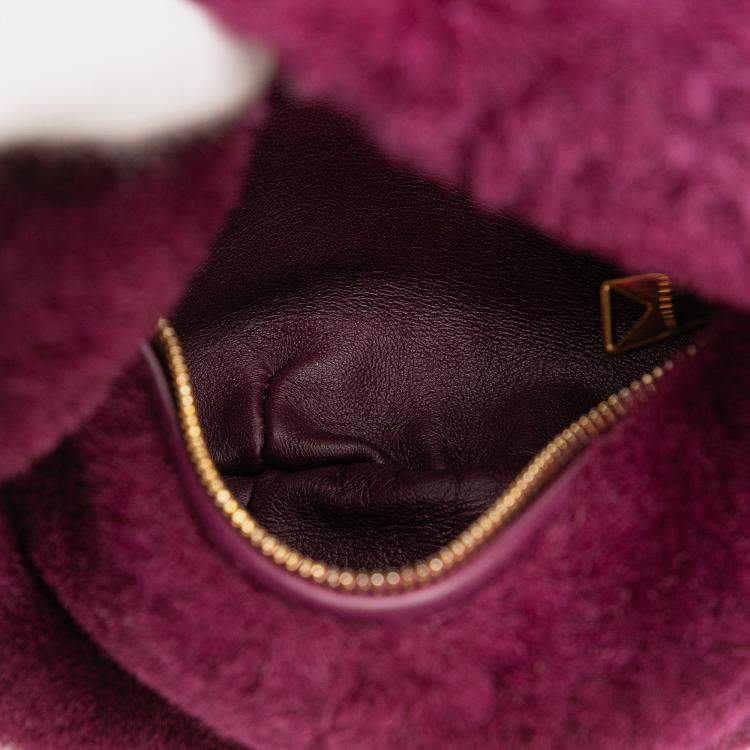 Pre Owned Bottega Veneta Purple Mini Shearling Jodie