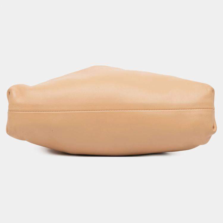 Pre Owned Bottega Veneta Beige Brown Lambskin The Mini Pouch Crossbody