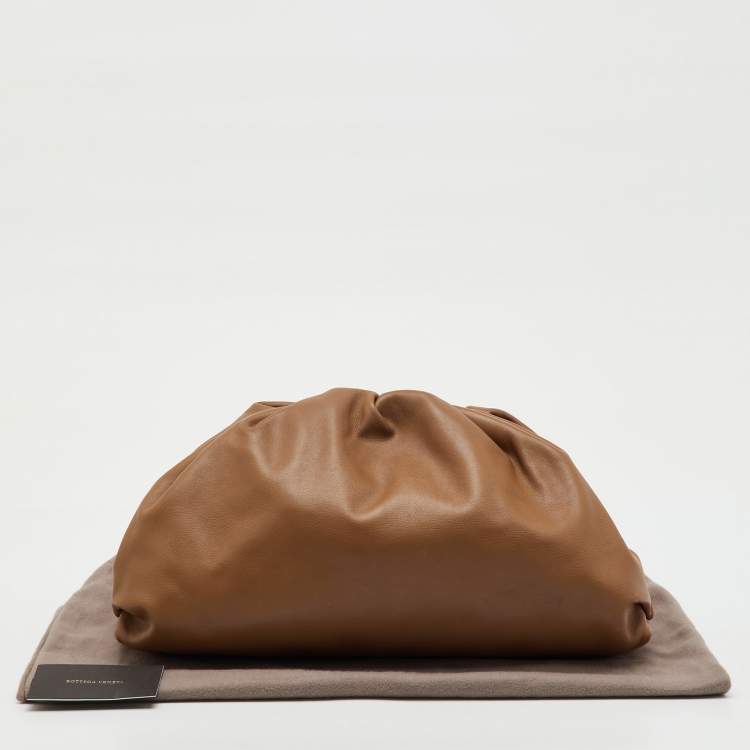 Pre Owned Bottega Veneta Brown Leather Pouch Clutch