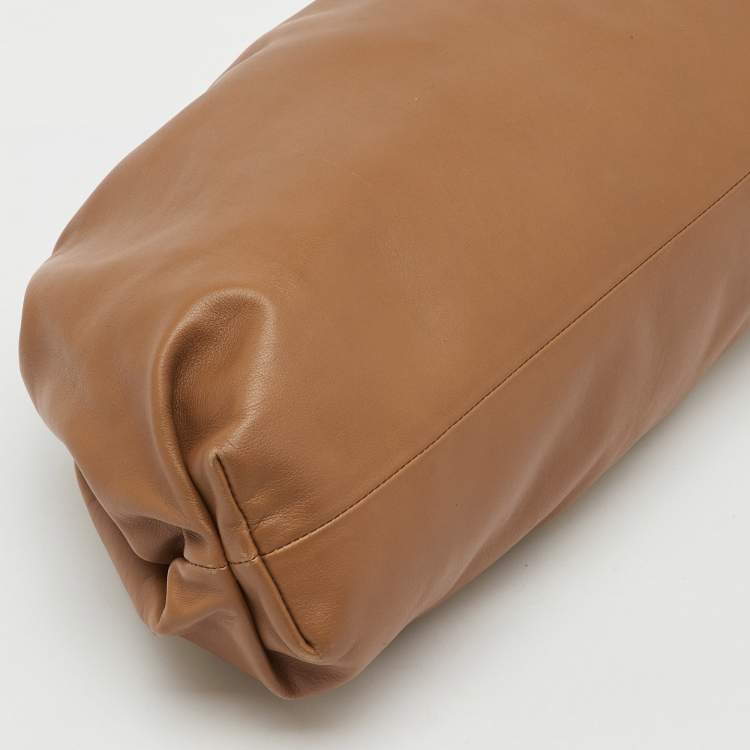 Pre Owned Bottega Veneta Brown Leather Pouch Clutch