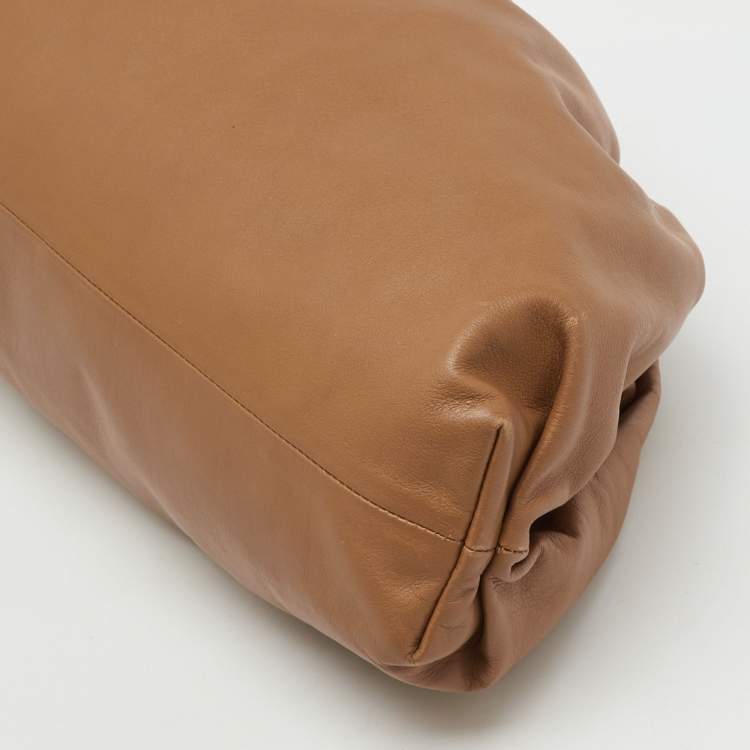 Pre Owned Bottega Veneta Brown Leather Pouch Clutch