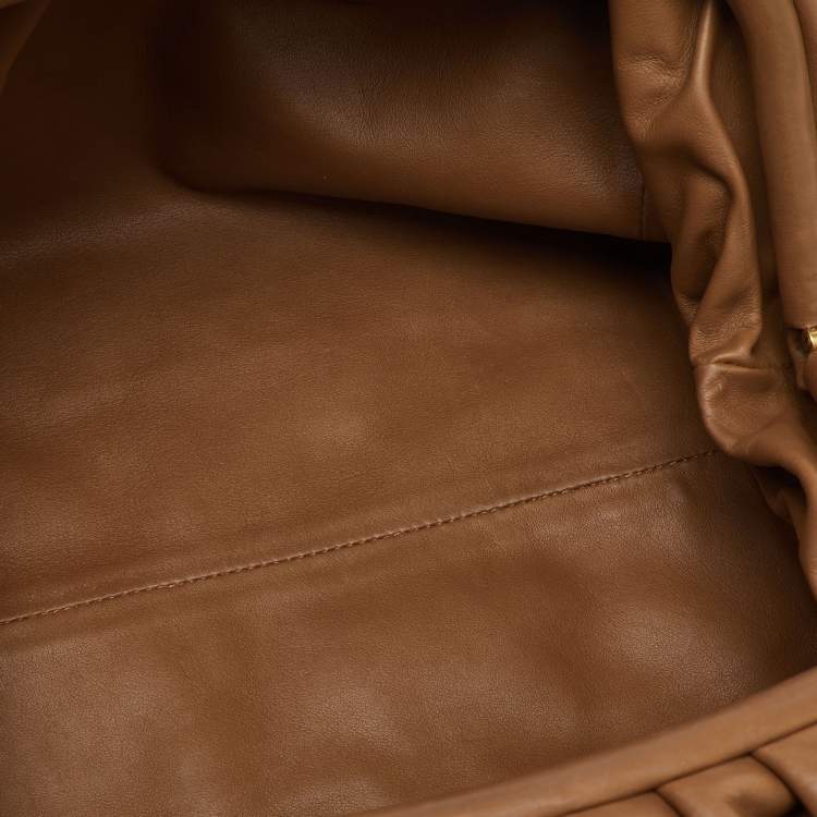 Pre Owned Bottega Veneta Brown Leather Pouch Clutch