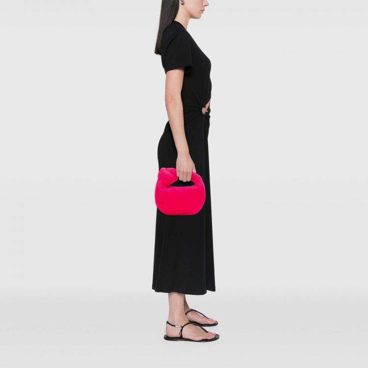 Pre Owned Bottega Veneta Pink Mini Shearling Jodie