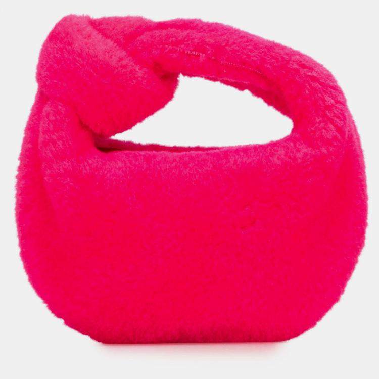 Pre Owned Bottega Veneta Pink Mini Shearling Jodie