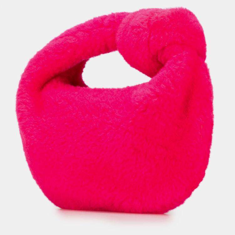 Pre Owned Bottega Veneta Pink Mini Shearling Jodie