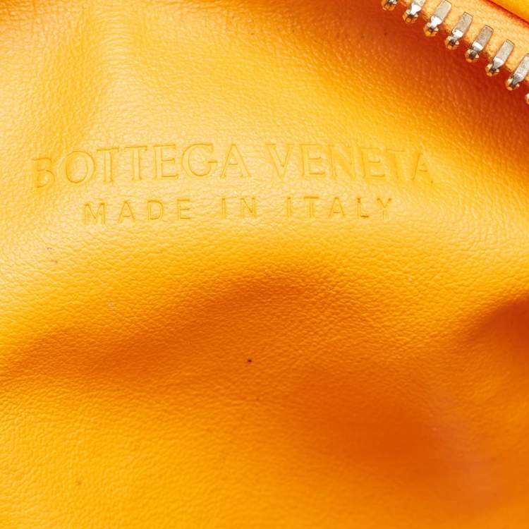 Pre Owned Bottega Veneta Orange Intrecciato Leather Mini BV Jodie Hobo