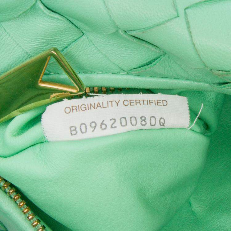 Pre Owned Bottega Veneta Green Mini Nappa Intrecciato Jodie