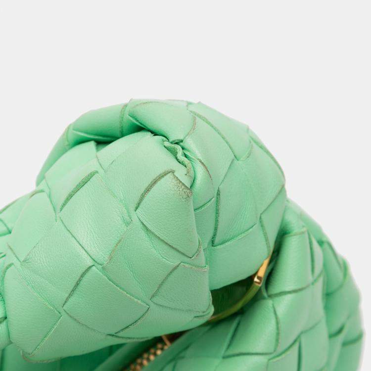 Pre Owned Bottega Veneta Green Mini Nappa Intrecciato Jodie