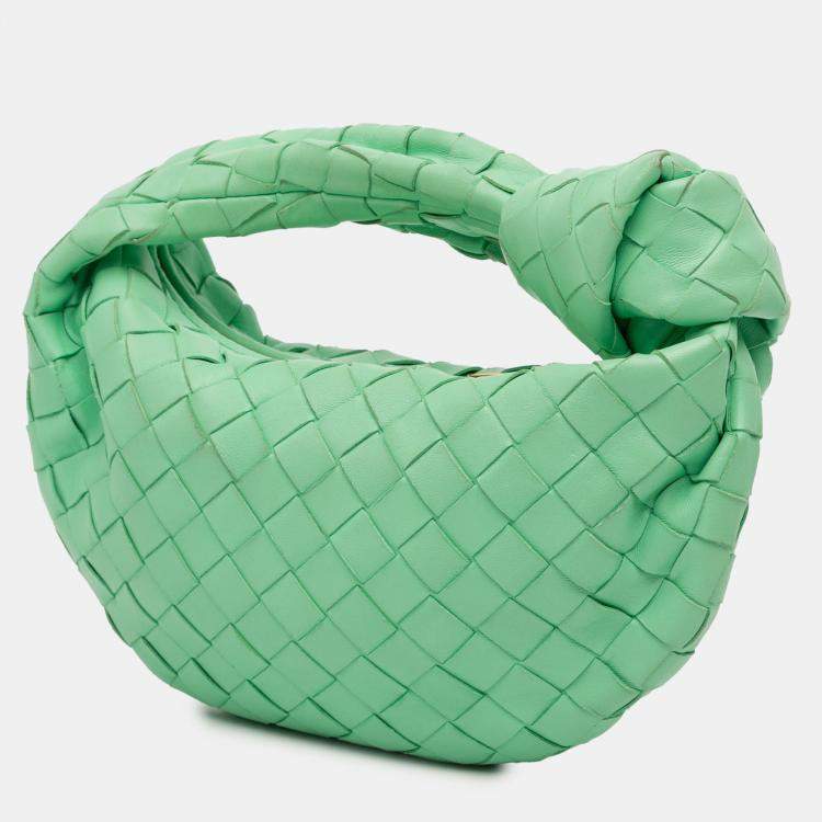 Pre Owned Bottega Veneta Green Mini Nappa Intrecciato Jodie