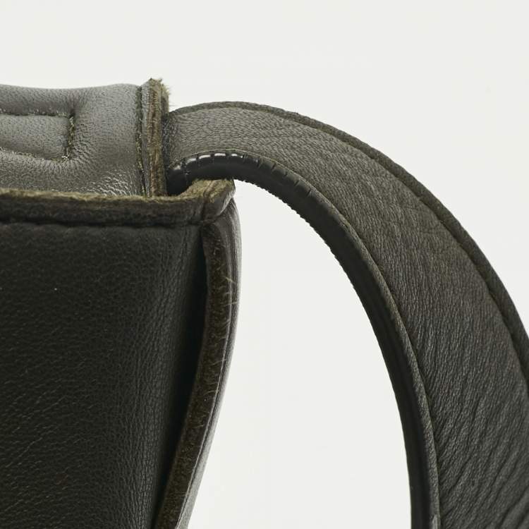 مملوكة مسبقًا Bottega Veneta Dark Green Intrecciato Leather Cassette Shoulder Bag