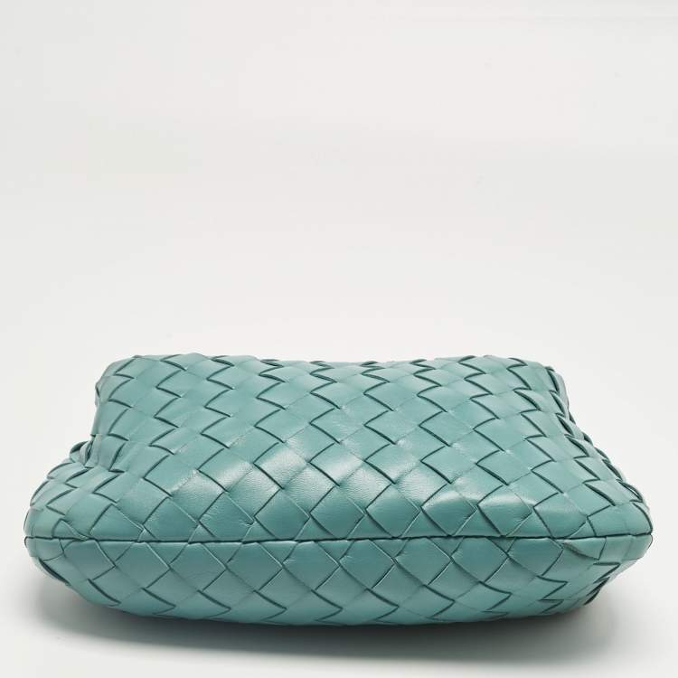 Pre Owned Bottega Veneta Turquoise Intrecciato Leather Mini Jodie Hobo