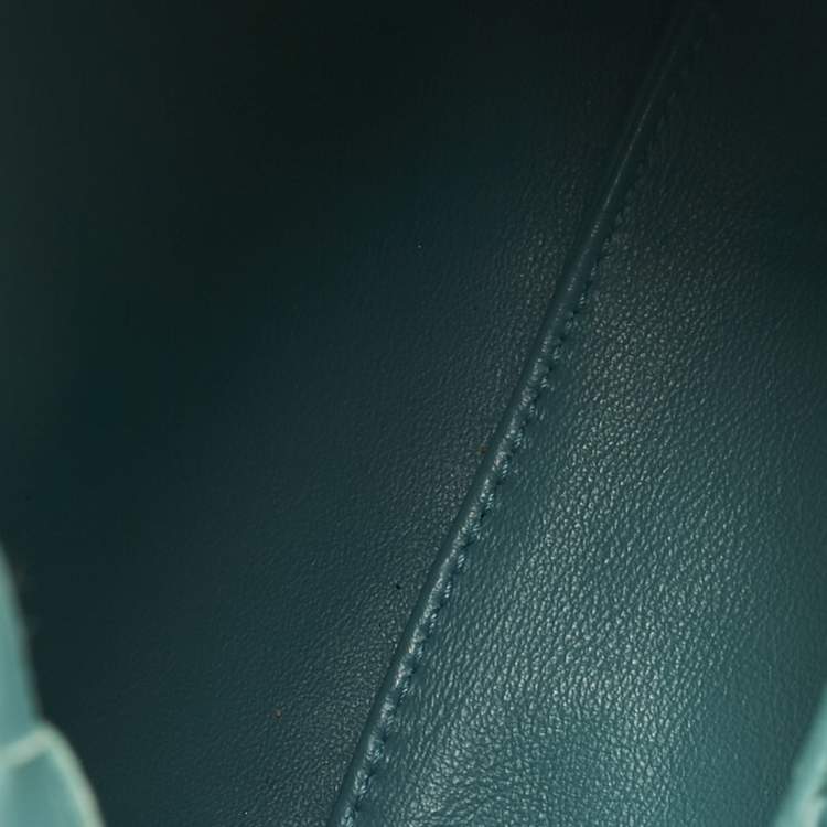 Pre Owned Bottega Veneta Turquoise Intrecciato Leather Mini Jodie Hobo