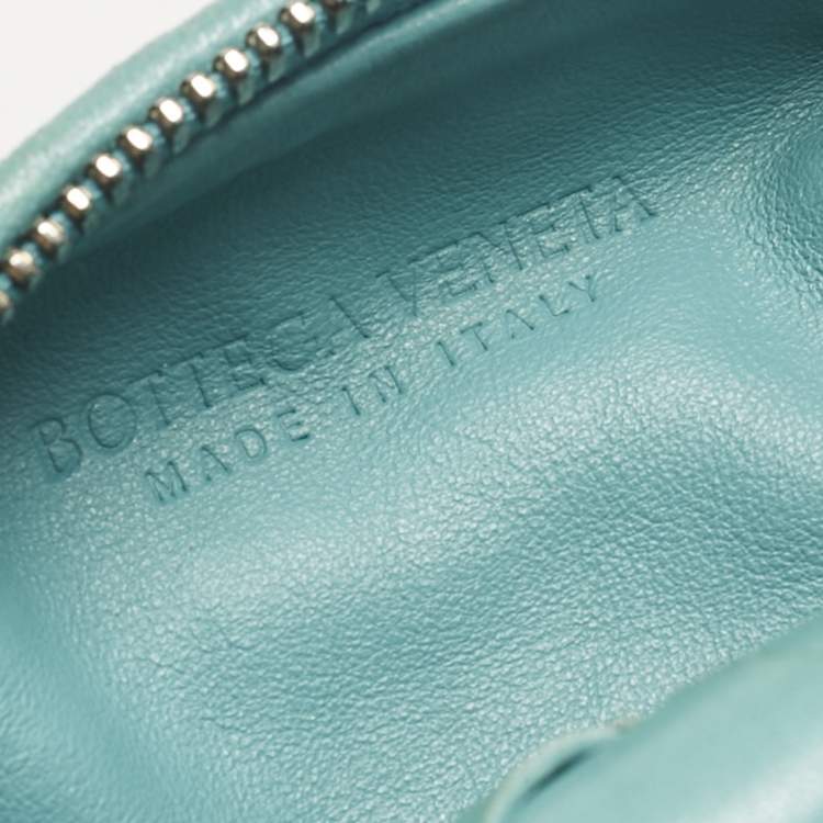 Pre Owned Bottega Veneta Turquoise Intrecciato Leather Mini Jodie Hobo