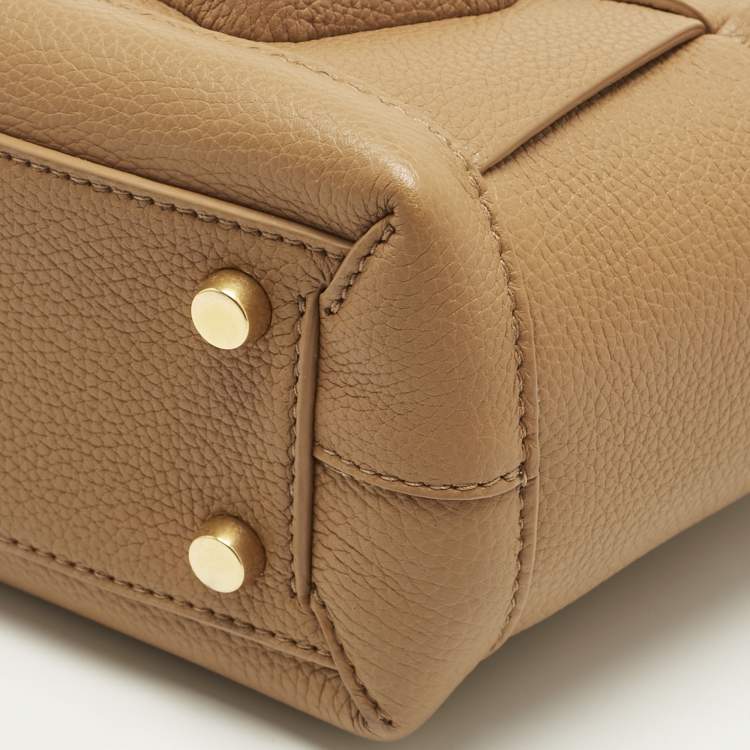 Pre Owned Bottega Veneta Brown Leather Mini Arco Top Handle Bag