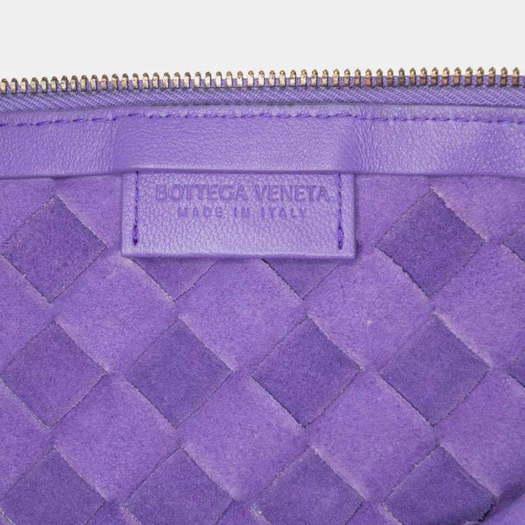 Pre Owned Bottega Veneta Purple Small Nappa Intrecciato Turn Pouch