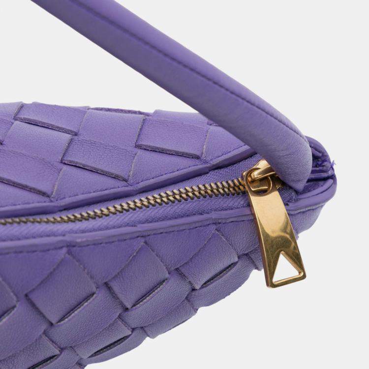 Pre Owned Bottega Veneta Purple Small Nappa Intrecciato Turn Pouch