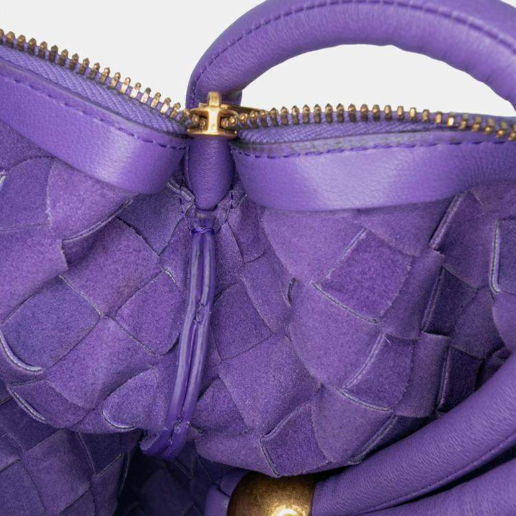 Pre Owned Bottega Veneta Purple Small Nappa Intrecciato Turn Pouch
