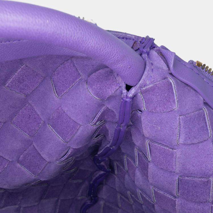 Pre Owned Bottega Veneta Purple Small Nappa Intrecciato Turn Pouch