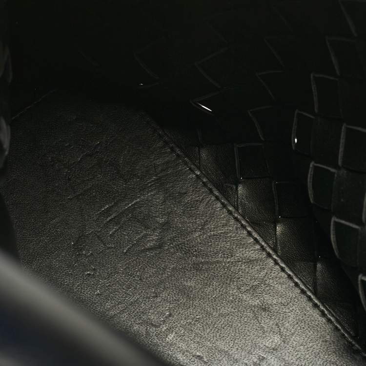 Pre Owned Bottega Veneta Black Intrecciato Leather Medium Andiamo Bag