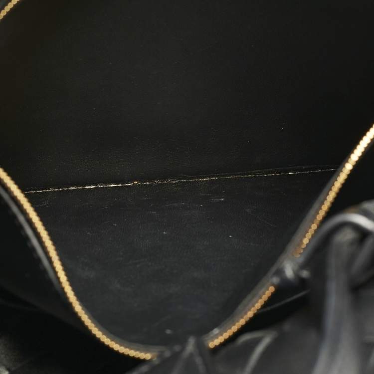 Pre Owned Bottega Veneta Black Intrecciato Leather Medium Andiamo Bag