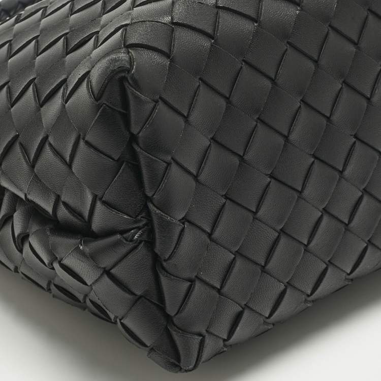 Pre Owned Bottega Veneta Black Intrecciato Leather Medium Andiamo Bag