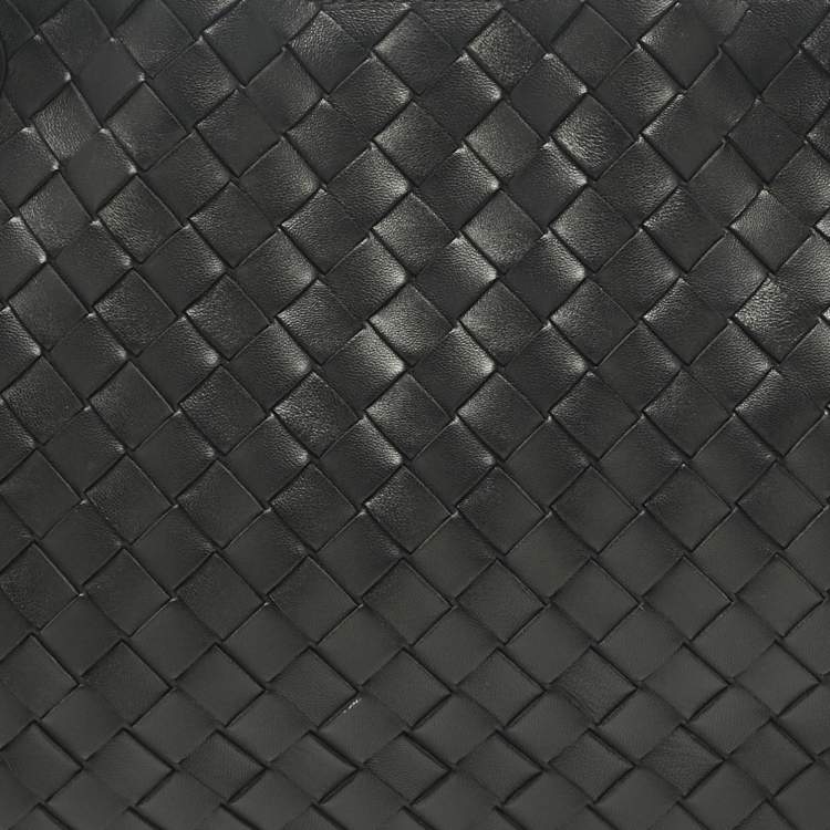 Pre Owned Bottega Veneta Black Intrecciato Leather Medium Andiamo Bag