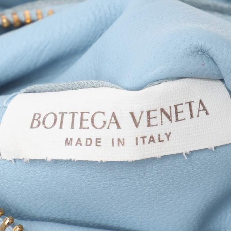 Pre Owned Bottega Veneta Light Blue Leather Cassette Padded Shoulder Bag