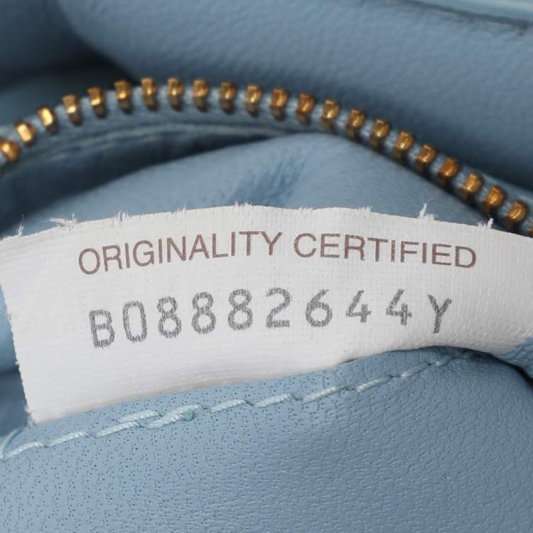 Pre Owned Bottega Veneta Light Blue Leather Cassette Padded Shoulder Bag