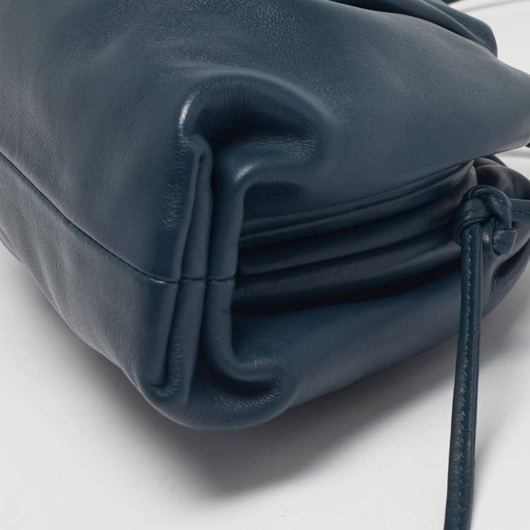 Pre Owned Bottega Veneta Blue Leather Mini The Pouch Bag