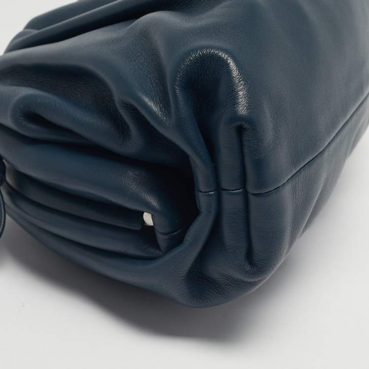 Pre Owned Bottega Veneta Blue Leather Mini The Pouch Bag