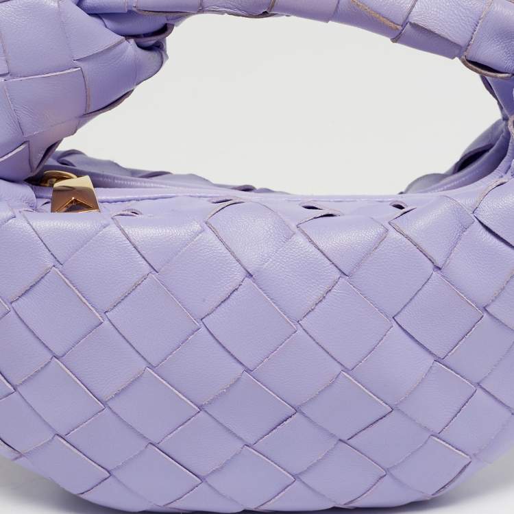 Pre Owned Bottega Veneta Lilac Intrecciato Leather Micro Candy Jodie Bag
