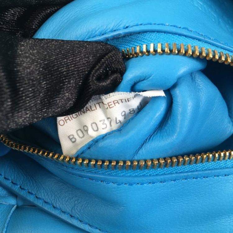 Pre Owned Bottega Veneta Blue Padded Cassette