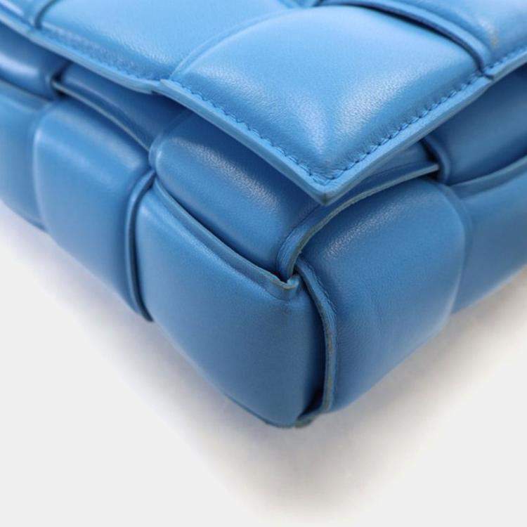 Pre Owned Bottega Veneta Blue Padded Cassette