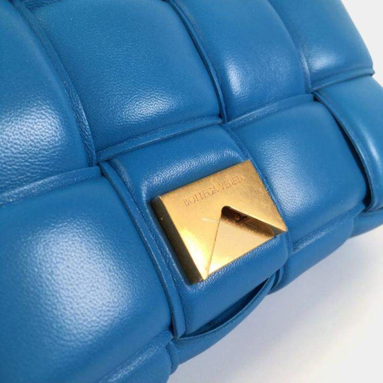 Pre Owned Bottega Veneta Blue Padded Cassette