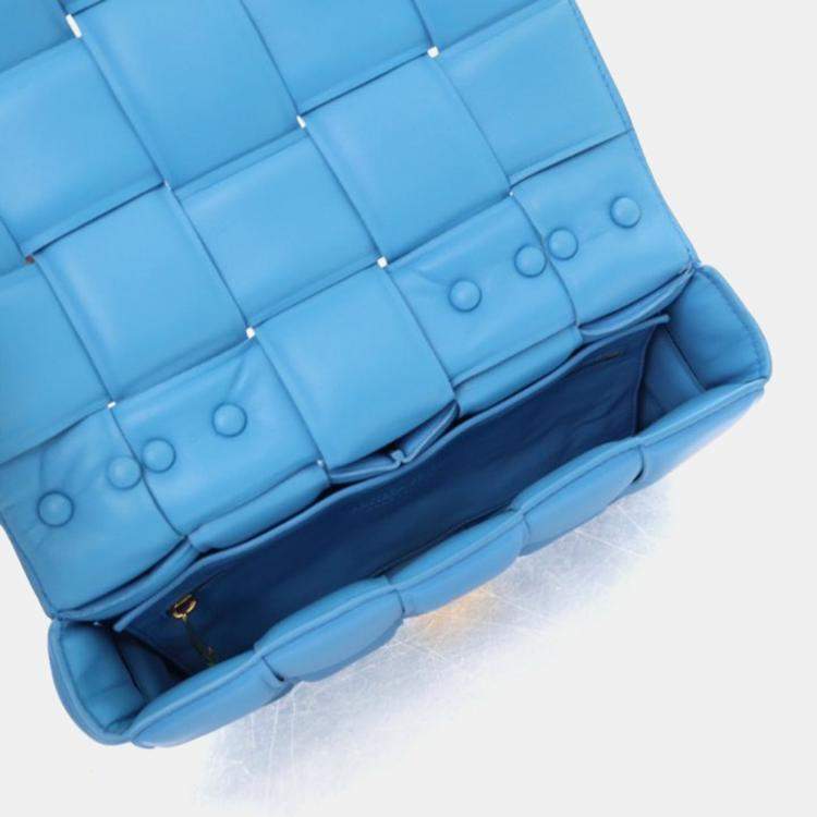Pre Owned Bottega Veneta Blue Padded Cassette