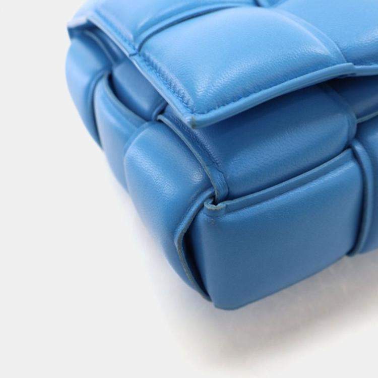 Pre Owned Bottega Veneta Blue Padded Cassette
