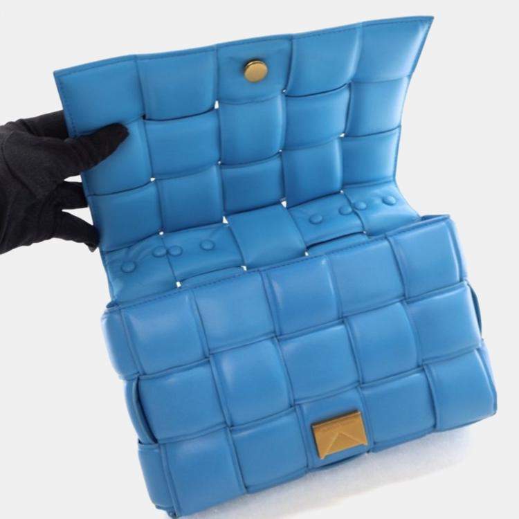 Pre Owned Bottega Veneta Blue Padded Cassette