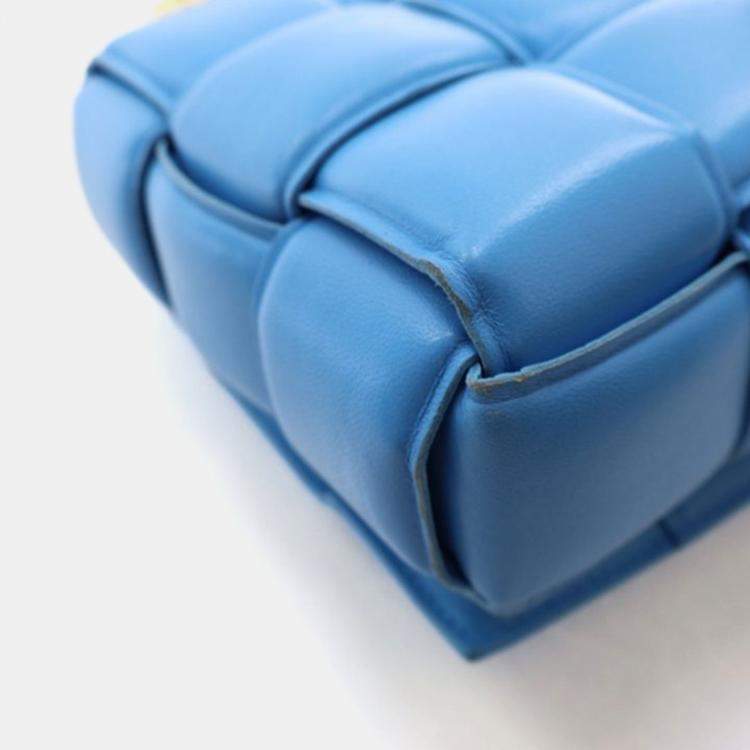 Pre Owned Bottega Veneta Blue Padded Cassette