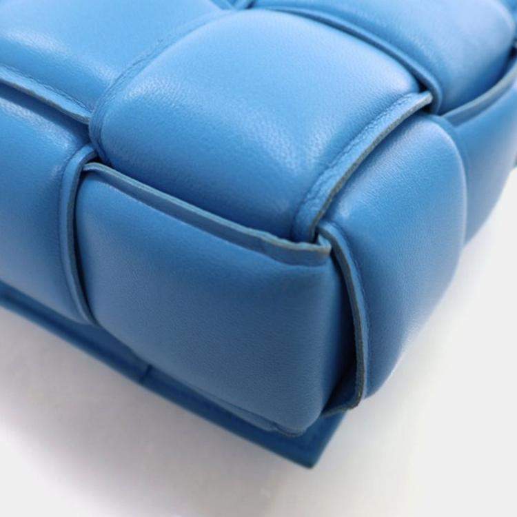 Pre Owned Bottega Veneta Blue Padded Cassette