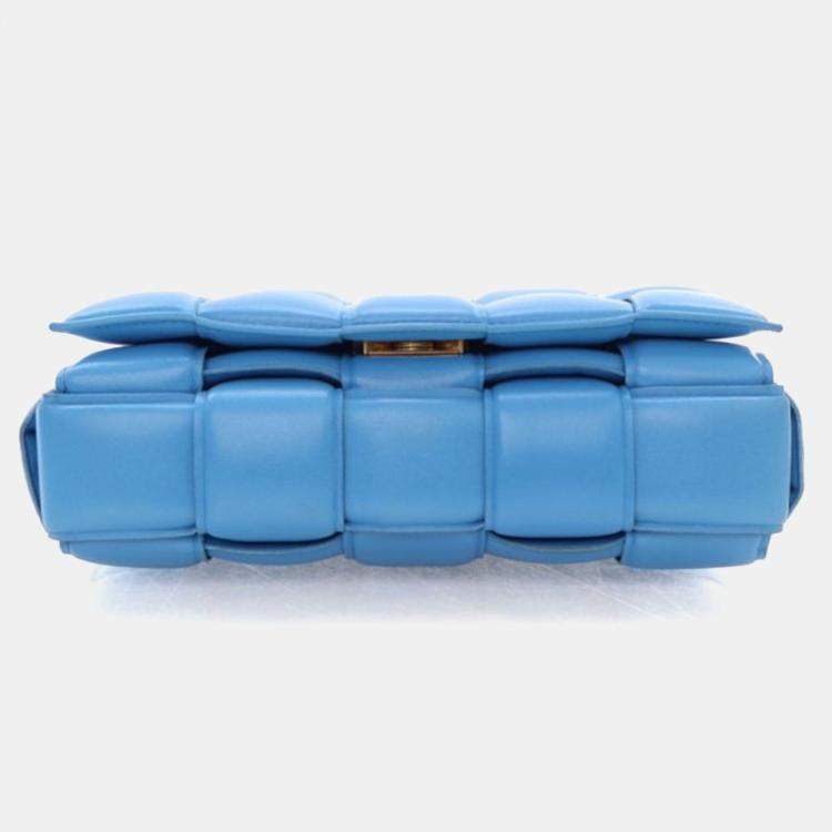 Pre Owned Bottega Veneta Blue Padded Cassette