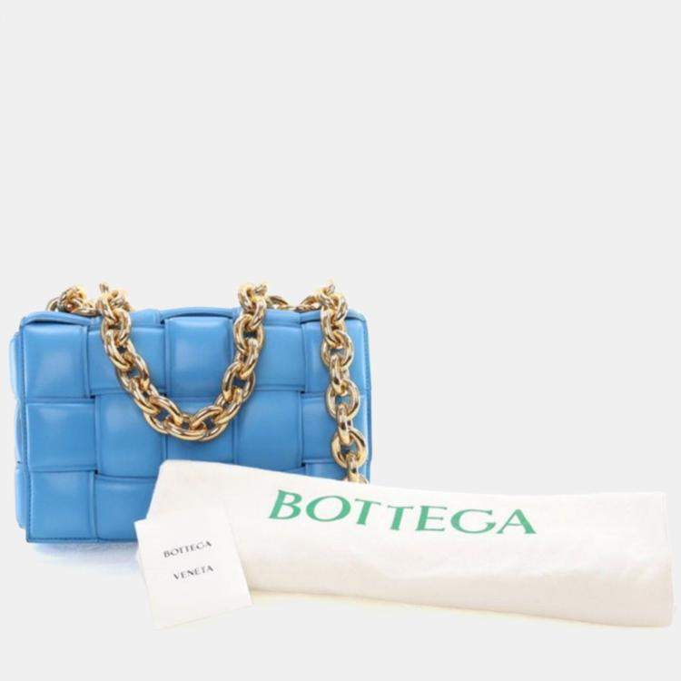 Pre Owned Bottega Veneta Blue Padded Cassette