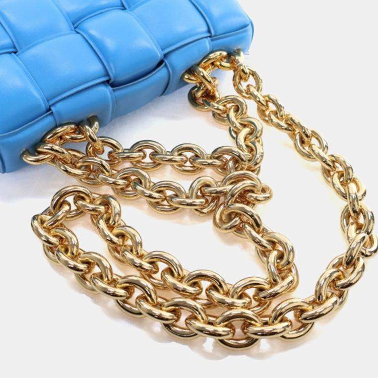 Pre Owned Bottega Veneta Blue Padded Cassette
