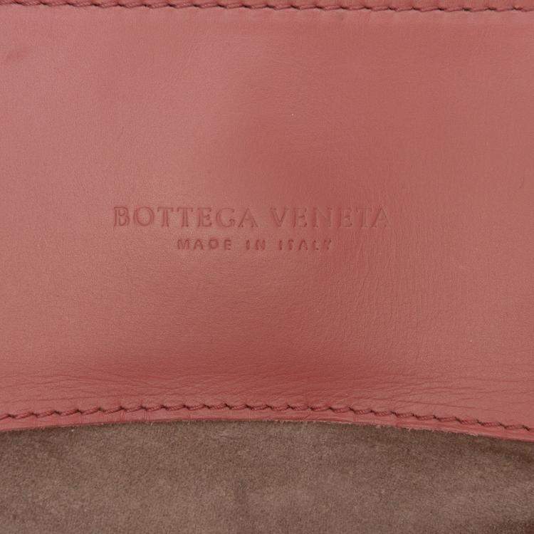 Pre Owned Bottega Veneta Red Medium Nappa Intrecciato Roma Tote