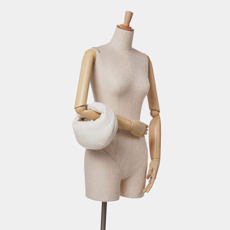 Pre Owned Bottega Veneta White Mini Nappa Puffy Jodie