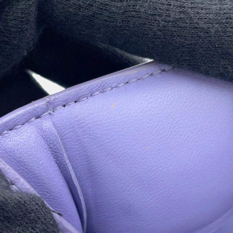 Pre Owned Bottega Veneta Maxi Intrecciato Padded Cassette Shoulder Bag Purple Leather