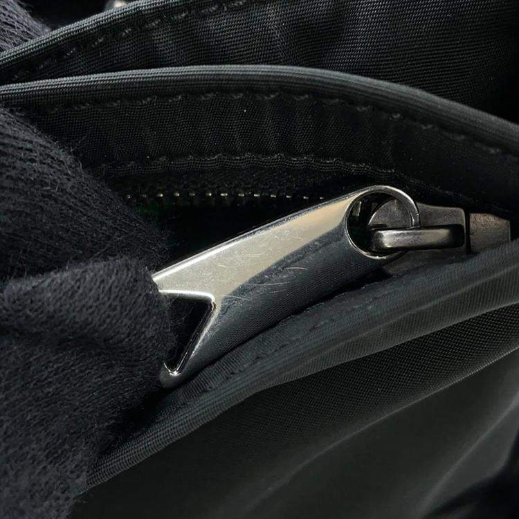 Pre Owned Bottega Veneta Flap Buckle Shoulder Bag Black Nylon Leather