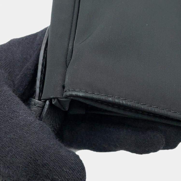 Pre Owned Bottega Veneta Flap Buckle Shoulder Bag Black Nylon Leather