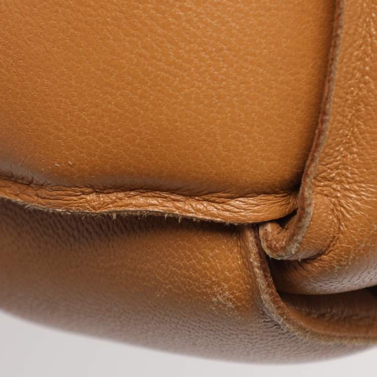 Pre Owned Bottega Veneta Tan Intreccio Leather Padded Cassette Shoulder Bag