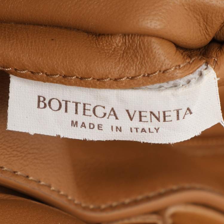 Pre Owned Bottega Veneta Tan Intreccio Leather Padded Cassette Shoulder Bag
