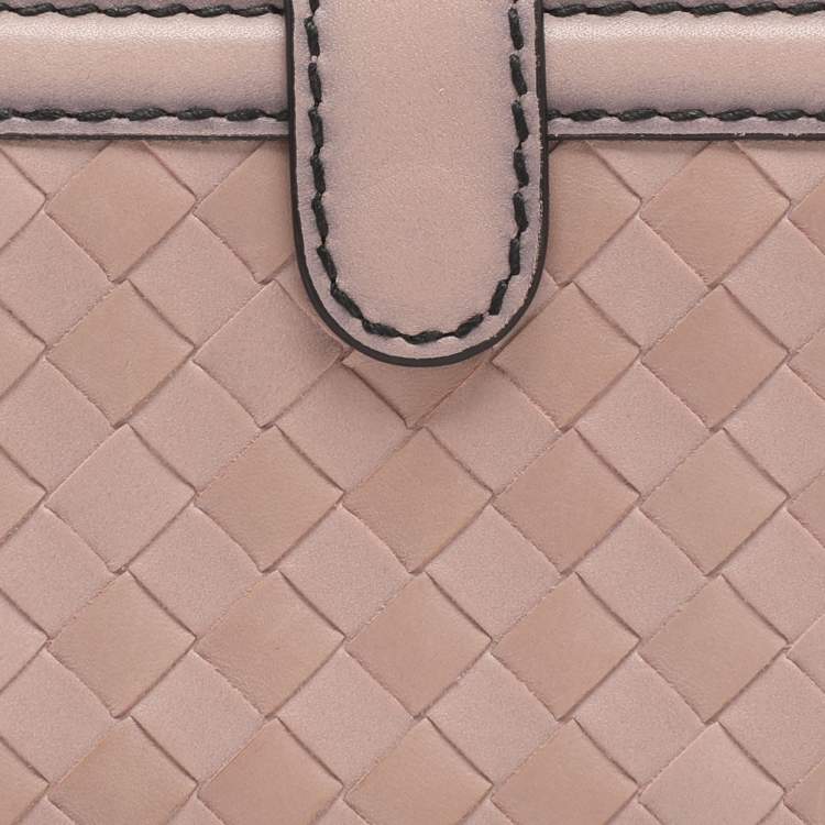 مملوكة مسبقًا Bottega Veneta Blush Pink Intrecciato Leather Continental Wallet